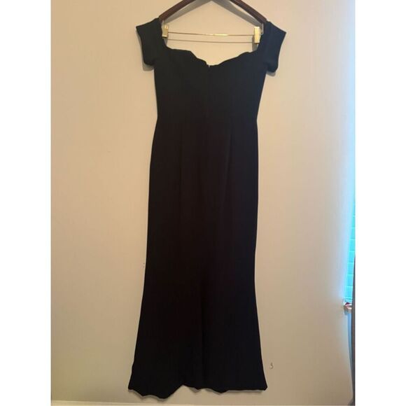 Dress the Population Gown Women Black Medium Logan Crepe Off Shoulder Sweetheart - Picture 4 of 12
